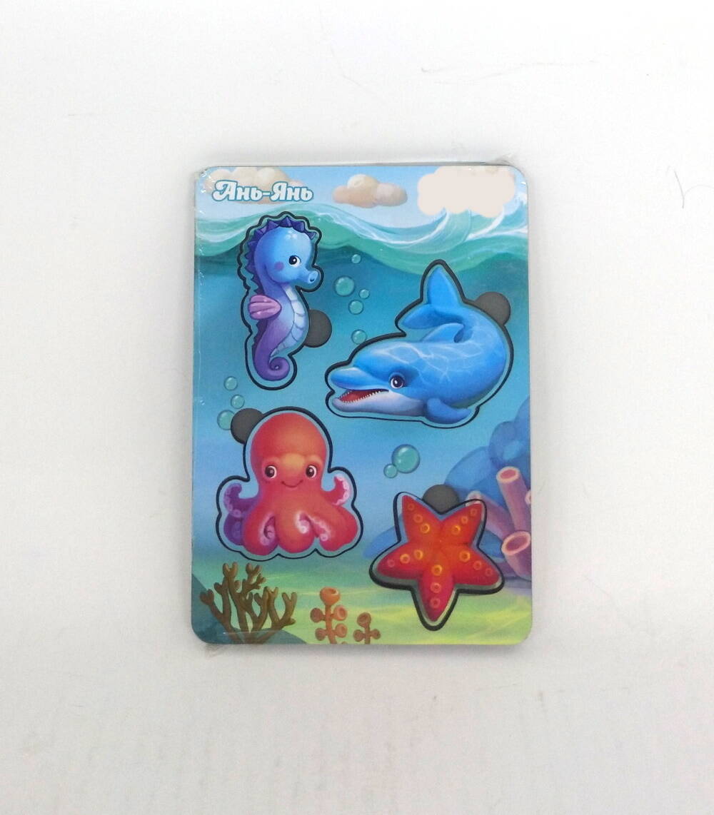 Вкладиші "Морські тварини - 1" (фон із підказкою), 16*12см, ТМ Ань-Янь, Україна