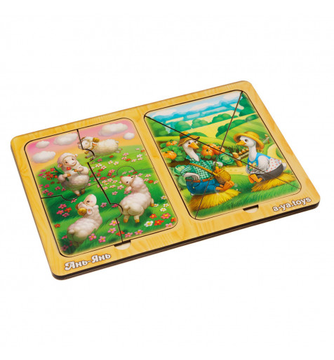 Пазли в рамці "Овечки та гуси", 23*16см, ТМ Ань-Янь, Україна.