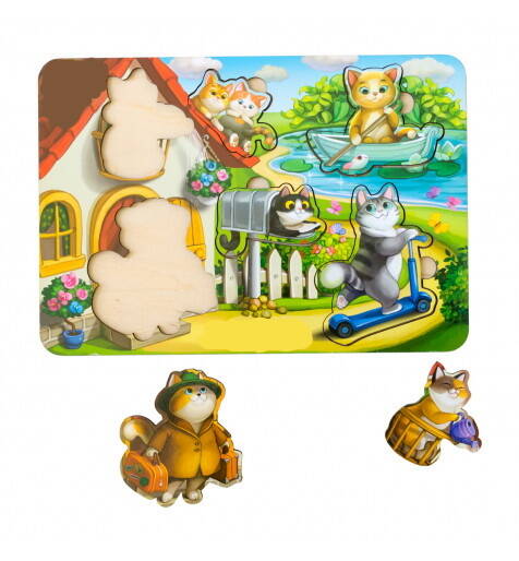 Вкладиш маленький: Котики - 1 (з будиночком), 23*15,5см, ТМ UBumblebees, Україна