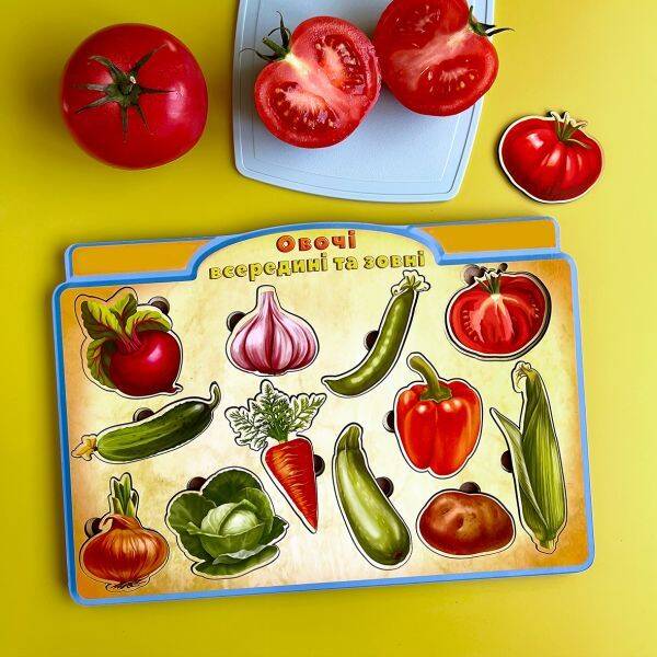 Сортер-пазл "Овочі зовні і всередині", 24*33см, ТМ UBumblebees, Україна
