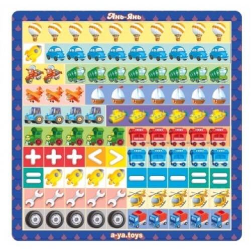 Сортер "Математичні сходи: Транспорт", планш. 22*22см, ТМ Ань-Янь, Україна
