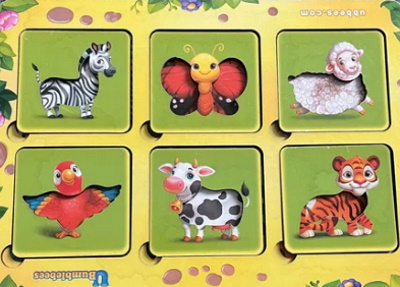 Пазл-сортер "Ди чий візерунок?" трафарет, міні, планшет. 23*16см, ТМ UBumblebees, Україна