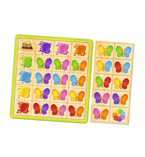 Пазл-сортер "Метелики: кольори", планш. 23*21см, ТМ UBumblebees, Україна