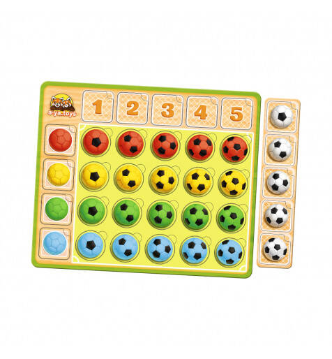 Пазл-сортер "Футбольні м'ячики: колір та рахунок", планш. 27*23см, ТМ UBumblebees, Україна