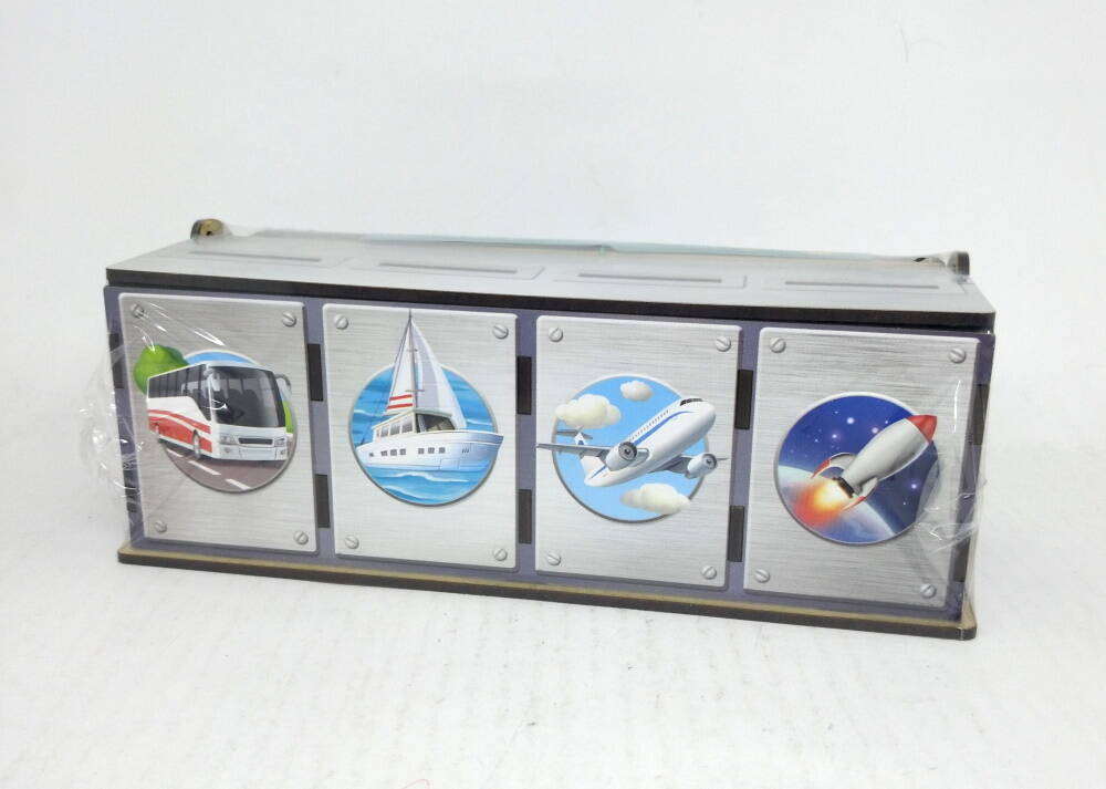 Комодик-сортер "Бачи транспорту", 23*9*8см, ТМ UBumblebees, Україна