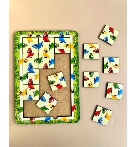 Пазл "Колір, рахунок та напрямки: папужки", планш. 23*16см, ТМ UBumblebees, Україна