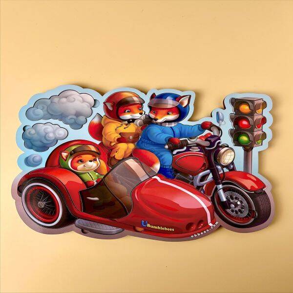 Багатошарові вкладки "Лисенята на мотоциклі", 31*24см, ТМ UBumblebees, Україна
