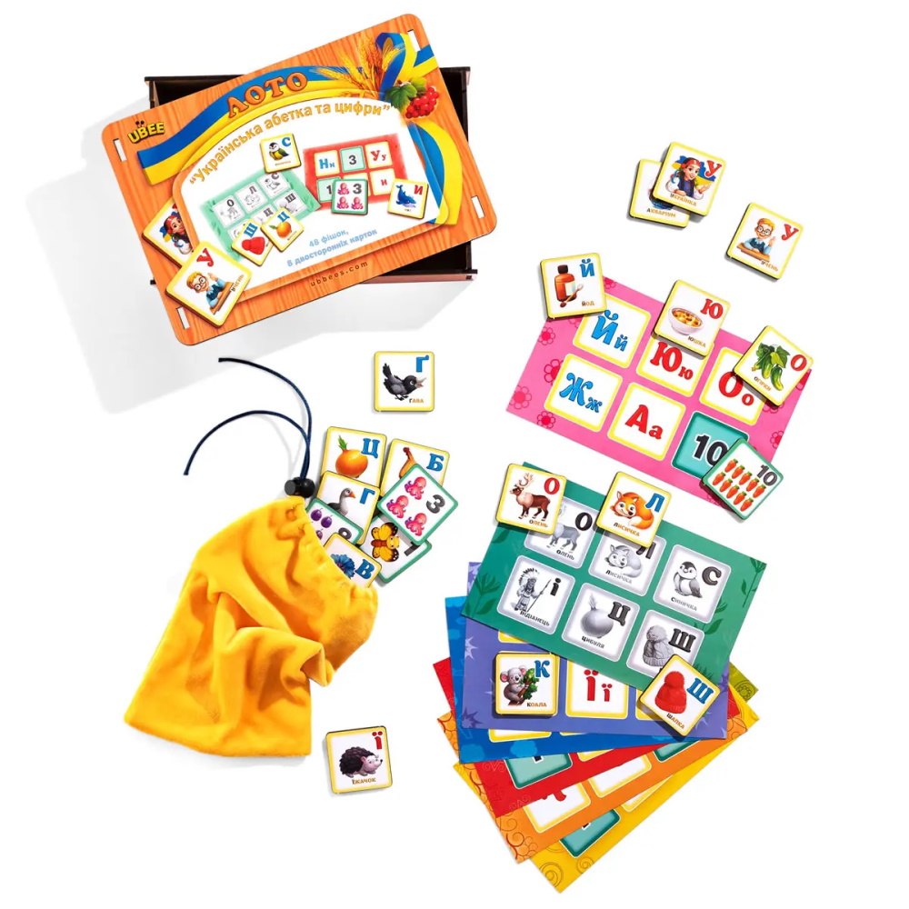 Лото "Абетка та цифри", кор.23*16*5см, ТМ UBumblebees, Україна