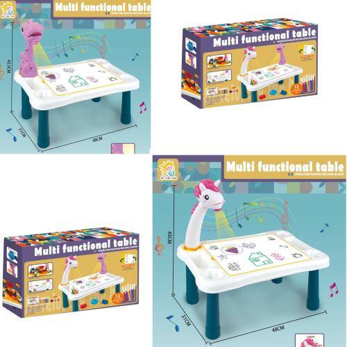 Проектор-столик 48*31*45см, 3 диска 24картинки) фломастери, 2 видидинозавр,єдиноріг), звук, світло, на батар.,в кор.48,5*32*10см  