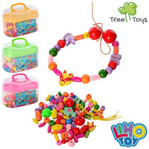 Дерев'яна іграшка Шнурівка, LIMO TOY 3 кольори, валіза 12*7,5*7см 
