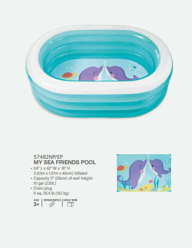 Intex Басейн 57482 NP (6) «Китеня» розміром 163х107х46см, обсяг: 238л, вага: 2,66кг, від 3 років