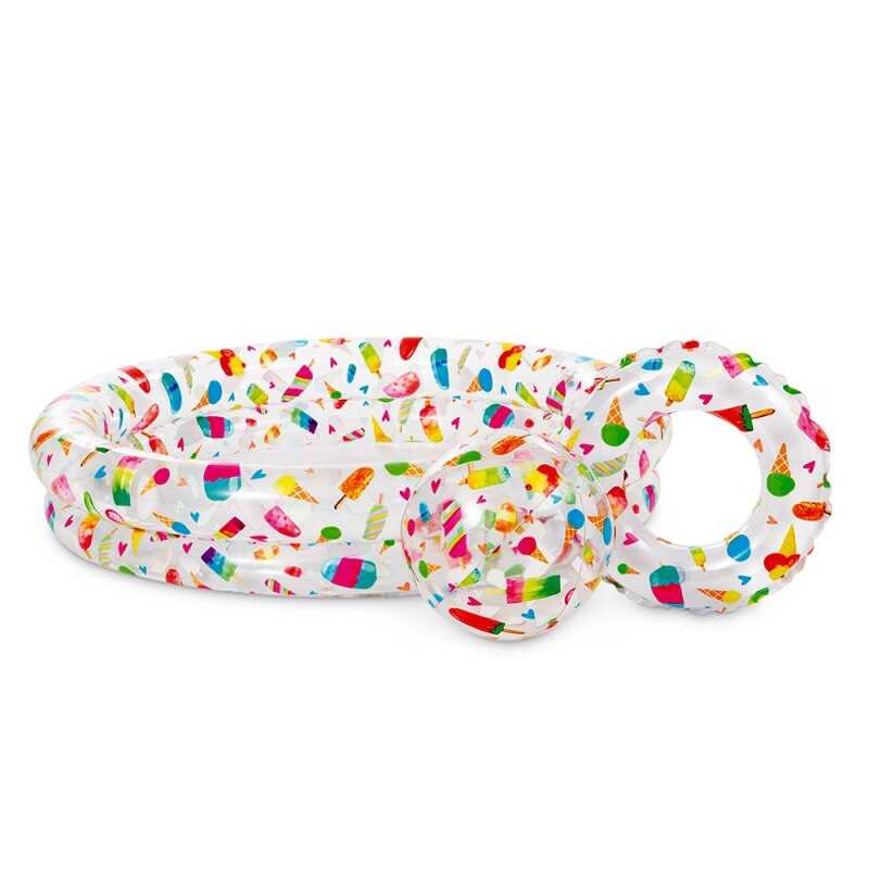 Intex Басейн 59460 NP "Зірки" (12) Коло, дитяче, 2 кільця, кольоровий з набором, розміром 122х25см, 150л, від 2-х років