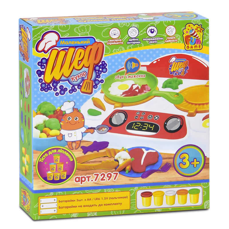 гр Тісто для ліплення "Маленький Шеф кухар" 7297 (12) "4FUN Game Club", звук, в коробці
