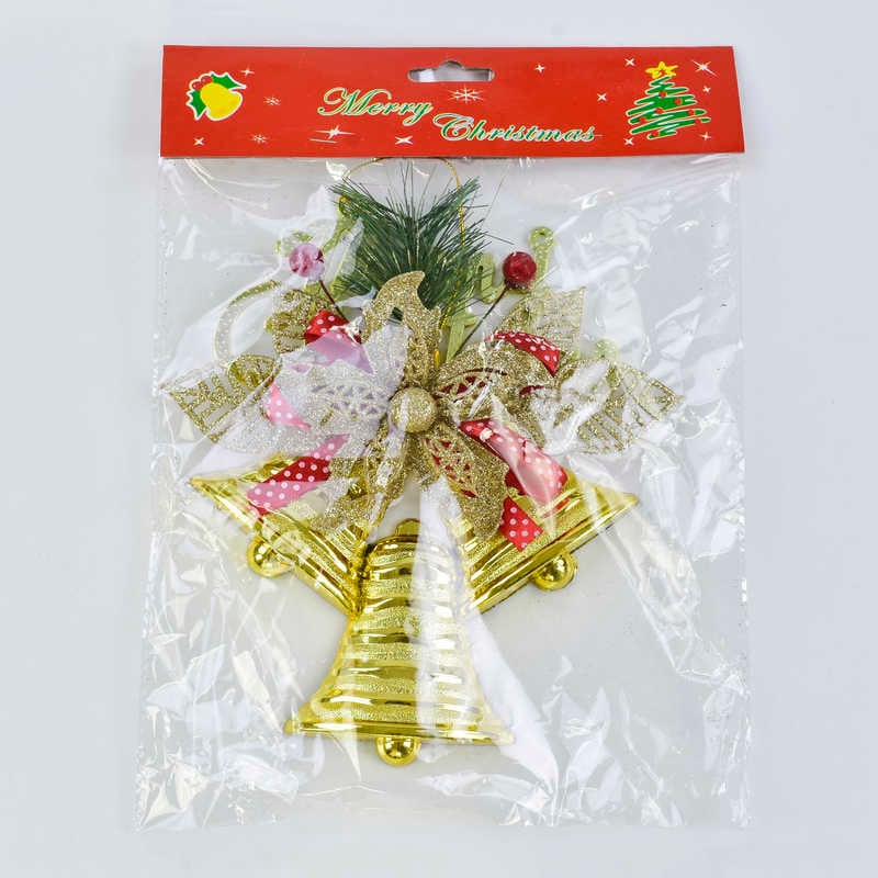 Новорічна прикраса С 30520 (400) "Дзвіночки", 1 штука в пакеті