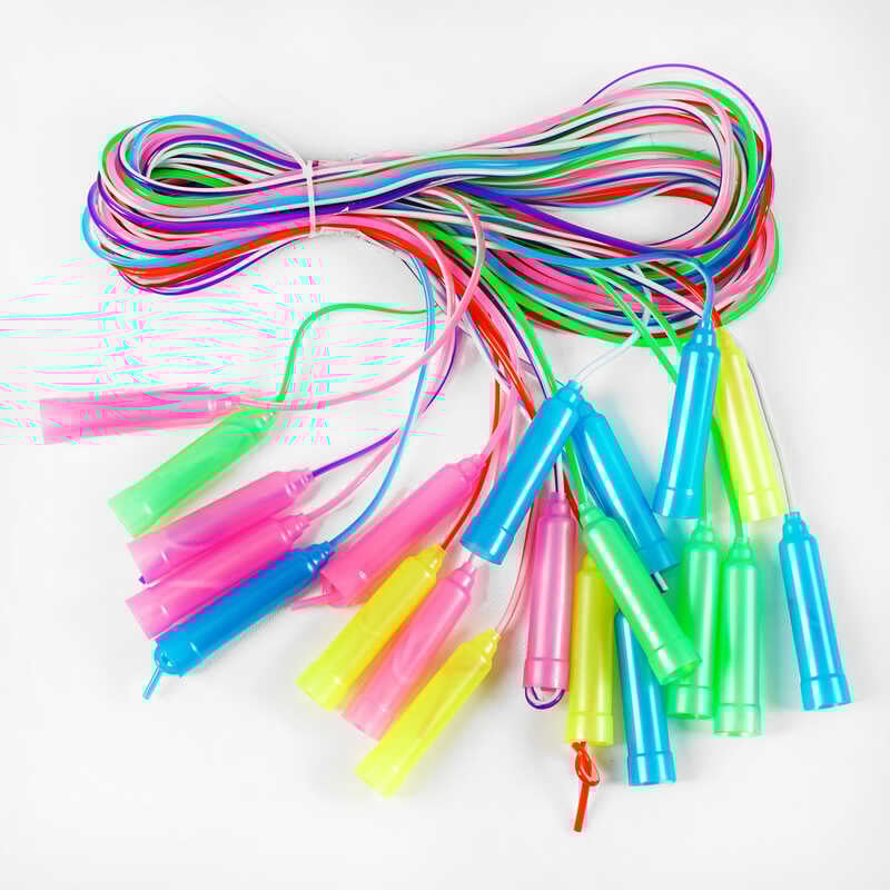 Скакалка С 34144 (60) кольорова /ЦІНА ЗА ЗВ'ЯЗКУ/ 10шт у зв'язці, довжина 250см, товщина 4,4 мм