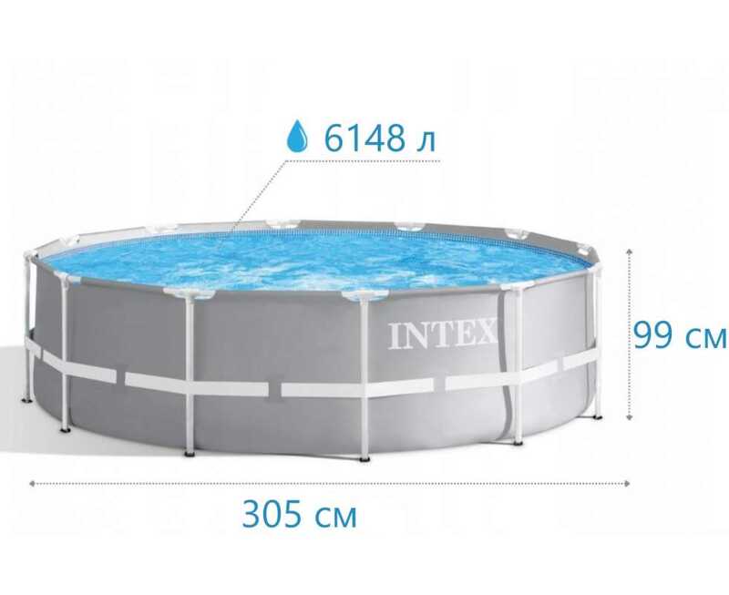 Intex Басейн каркасний 26706 SC (1) об`єм фактичний: 6500л (90), розмір:305х99 см, насос-фільтр картриджний потужністю 2006 л/год