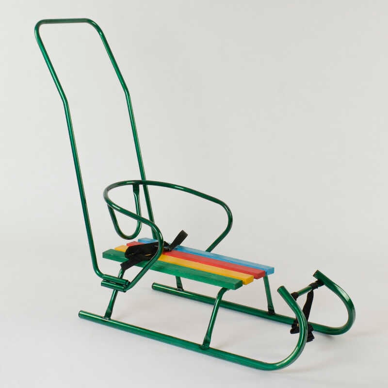 гр Сани "Санта" - КОЛЬОРОВІ, колір зелений / З РУЧКОЮ /