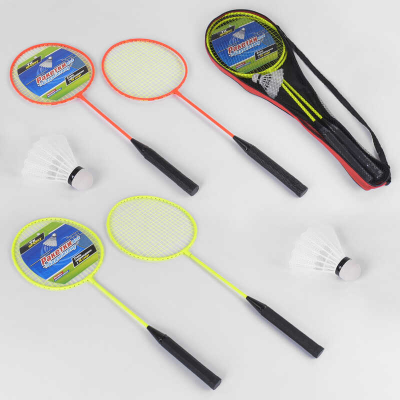 Бадмінтон з воланчиком C 40175 (50) "TK Sport" 2 кольори, воланчик EVA, 2 ракетки, у чохлі