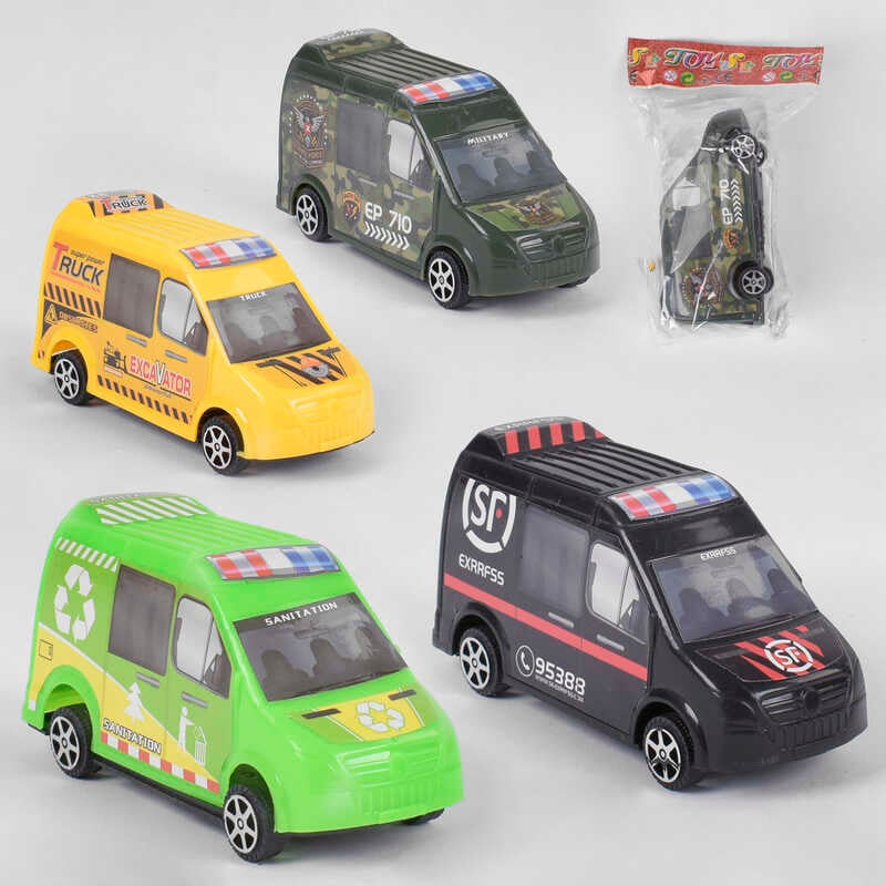 Набір машин 399-165 (720/2) 4 види, інерція, 1 штука в пакеті