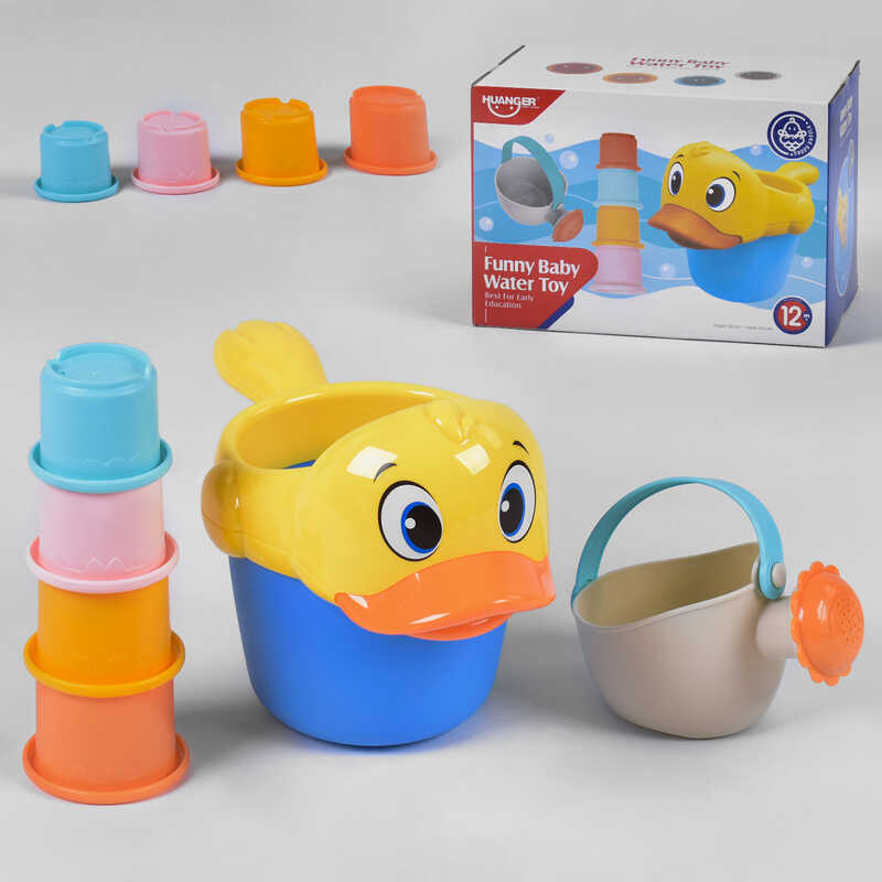 Гра для ванни HE 0276 (36) лієчка, 4 невеликі відерця, в коробці