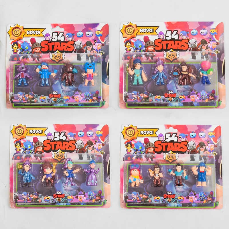 Герої LDY 220860 (216) BRAWL STARS, 4 види, на листі, ВИДАЄТЬСЯ ТІЛЬКИ МІКС ВИДІВ