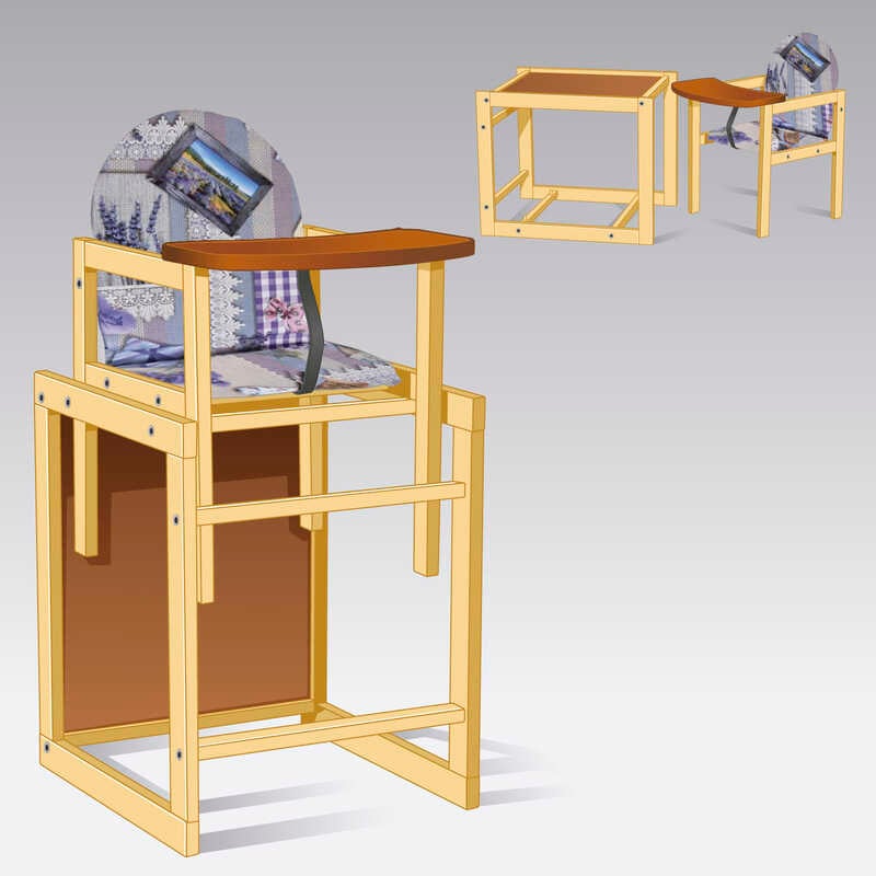 гр Стільчик малий №1121 "Абстракіція сердечка" колір фіолетовий (1) ТМ "Мася"
