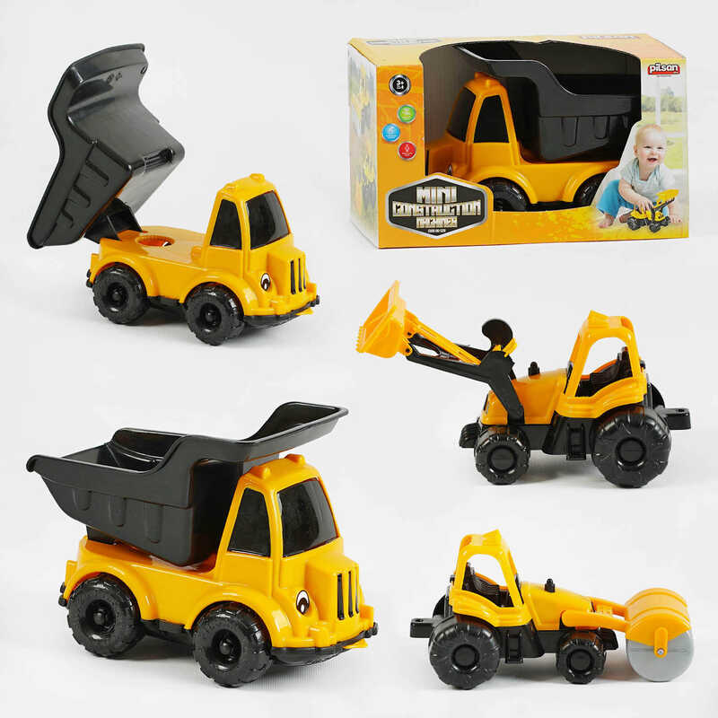 Стройтехника 06-528 Pilsan (12) 4 вида, подвижные детали, в коробке