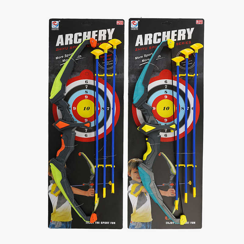 Лук ZY 1926 (36/2) 2 кольори, на батарейках, довжина лука 61 см, підсвічування, на листі