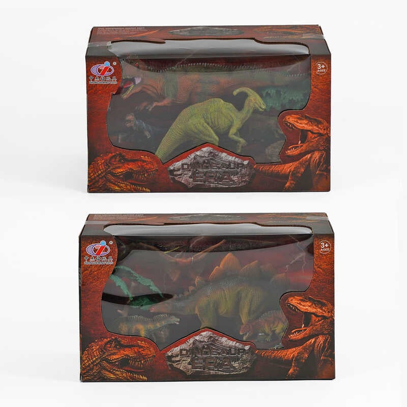 Набір динозаврів Q 9899-203 (24/2) 2 види, 6 елементів, 4 динозаври, аксесуари, в коробці
