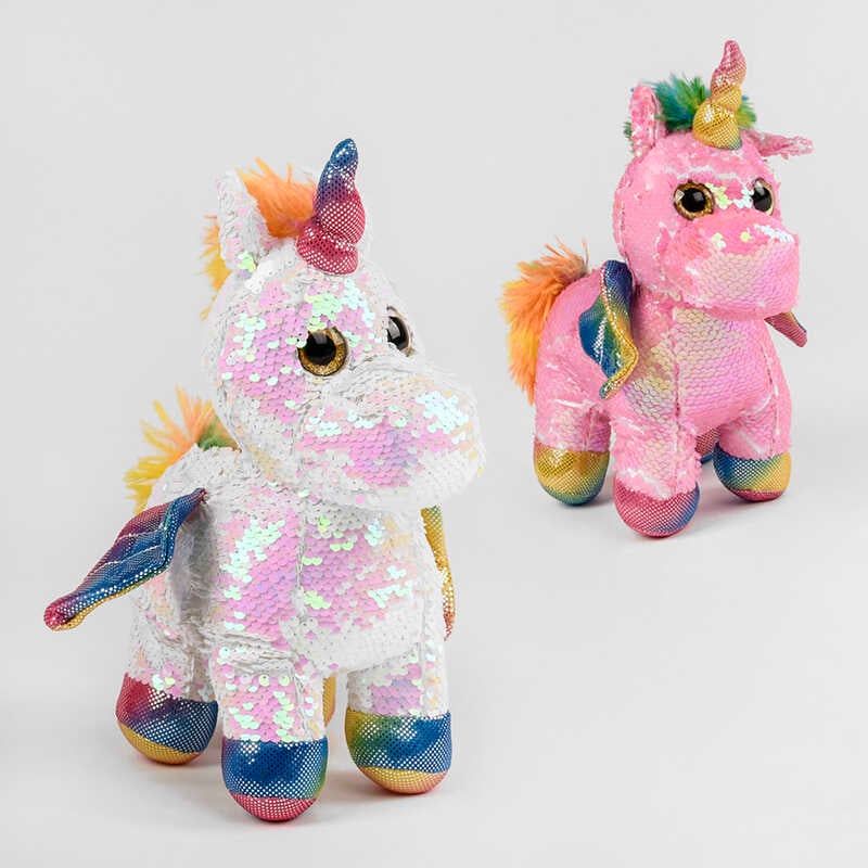 М'яка іграшка М 46729 (150) “Пегас-глазастик”, 2 кольори, паєтки, 31 см