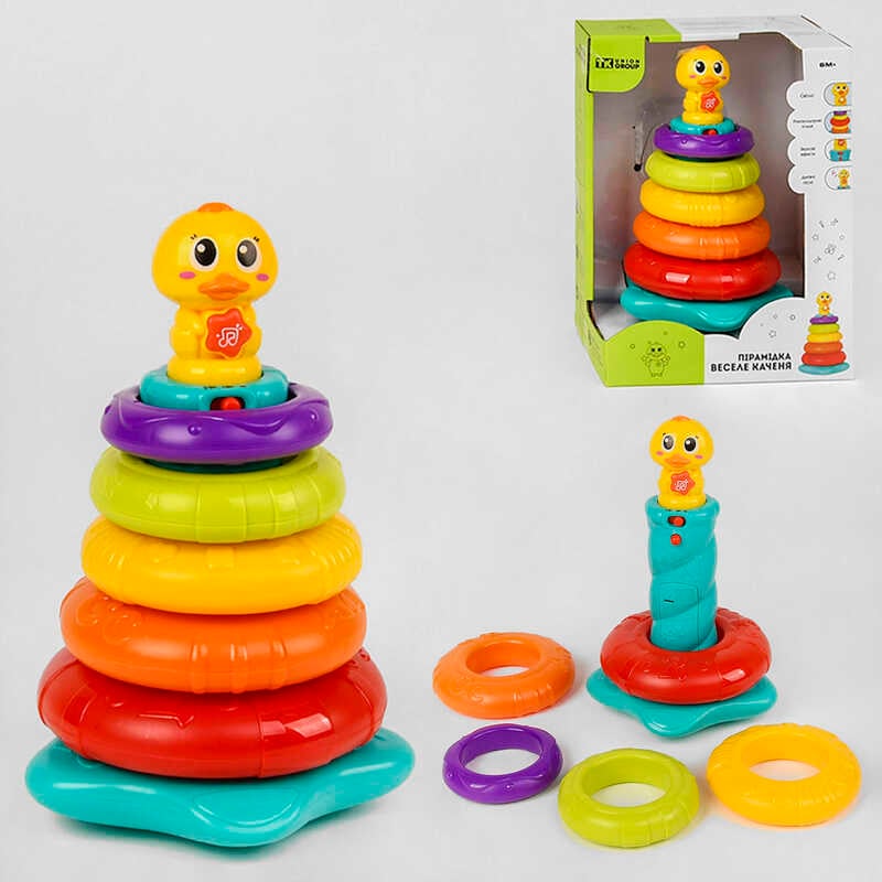 Пірамідка ТК 2101 (24/2) "TK Group", "Каченя", підсвічування, мелодії, звуки, пісенька англійською мовою, в коробці