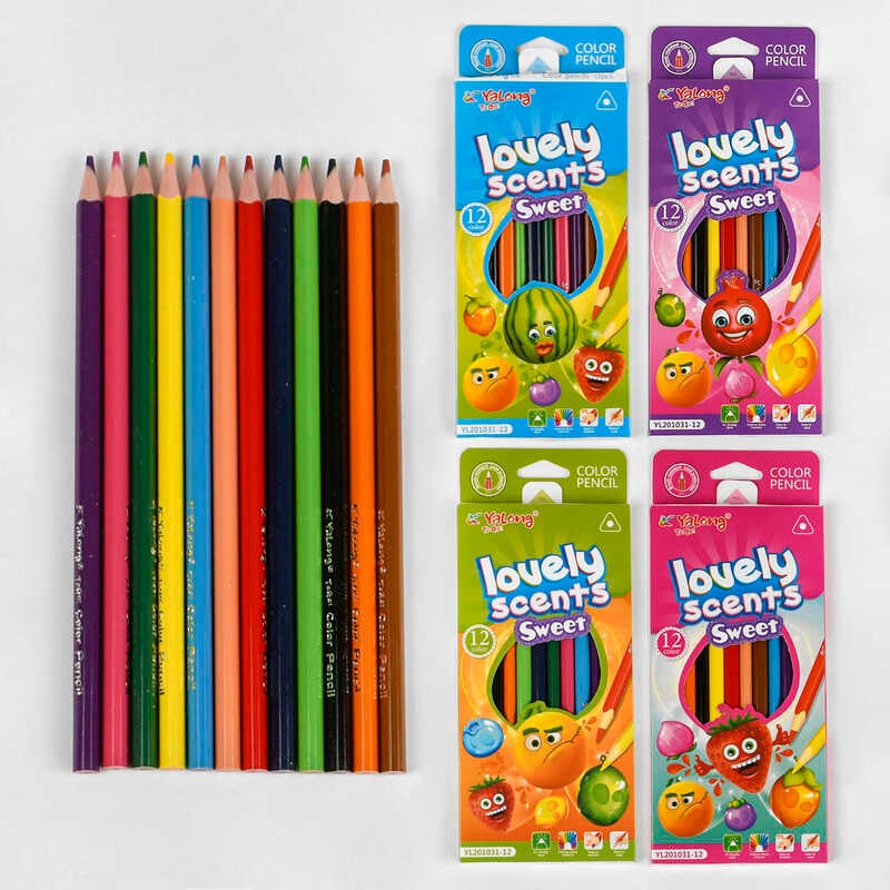 Олівці С 45335 / YL 201031-12 / YL 21013-12 (240) 4 види, 12 кольорів, 12 шт в упаковці