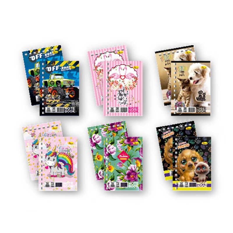 гр Блокнот Л7-36 / АП-1714 (60) А7, 36арк, лаківка, пружина "Апельсин" ВИДАЄТЬСЯ МІКС ВИДІВ