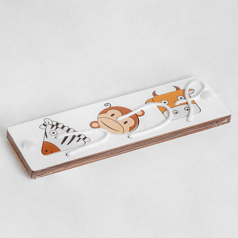 Дерев'яна логічна гра С 51348 (312) "Тваринки", 3 елементи, в плівці