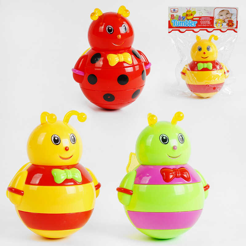 Неваляшка 6004 /6005/6006 (72/2) 3 види, комашка, світло, звук,  у пакеті