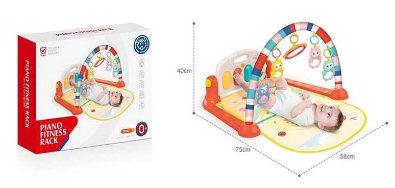 Килимок НЕ 0651 (12) підсвічування, мелодії, 5 підвісок, музичне піаніно, у коробці