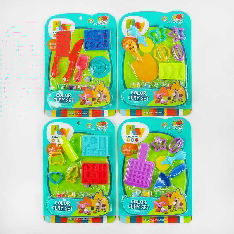 Тісто для ліплення 5838-171 /172/173/174 (128/2) 4 види, 4 кольори, аксесуари, на листі