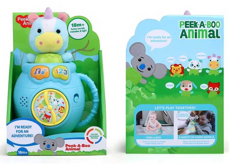 Музичний єдиноріг 1912-2 (48) звірятко вискакує з горщика, три мелодії, працює від батарейок, у коробці