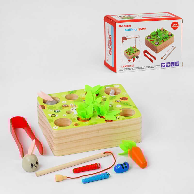 Магнітна гра С 57544 (36), магнітні черв’ячки, пінцет, бджілки, в коробці