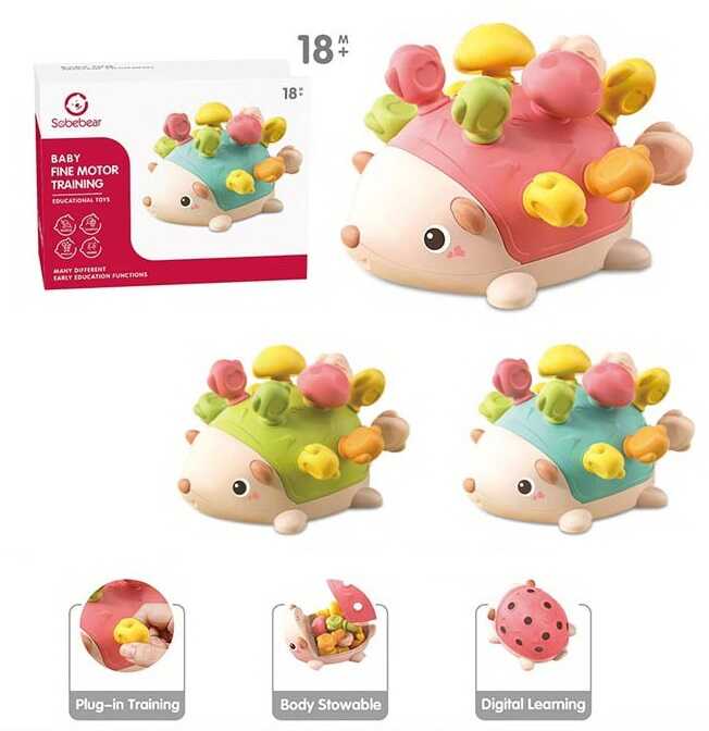 Логічна гра YL 1022-56 (96) "Їжак", сортер, 12 грибів, 3 кольори, у коробці, ВИДАЄТЬСЯ ТІЛЬКИ МІКС ВИДІВ