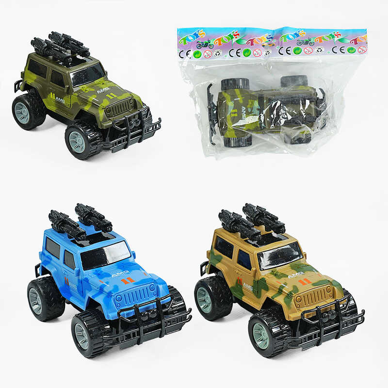 Джип 7711 (200/2) 3 кольори, військова машинка, інерція, звук, підсвічування, у пакеті, ВИДАЄТЬСЯ ТІЛЬКИ МІКС ВИДІВ
