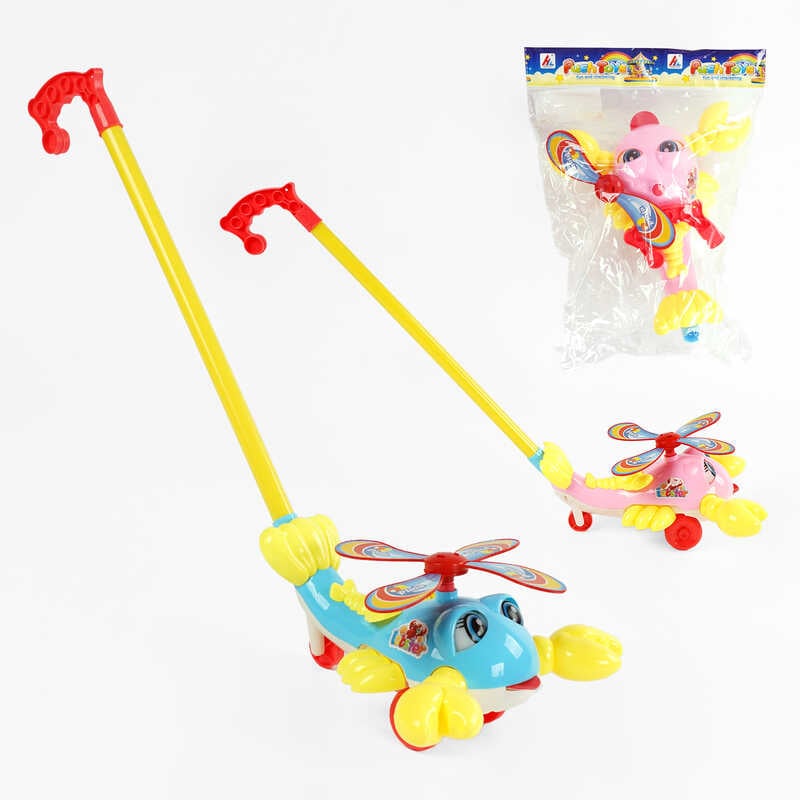 Каталка 8587 А (72/2) 2 види, лобстер, на паличці, з дзвіночком, у пакеті