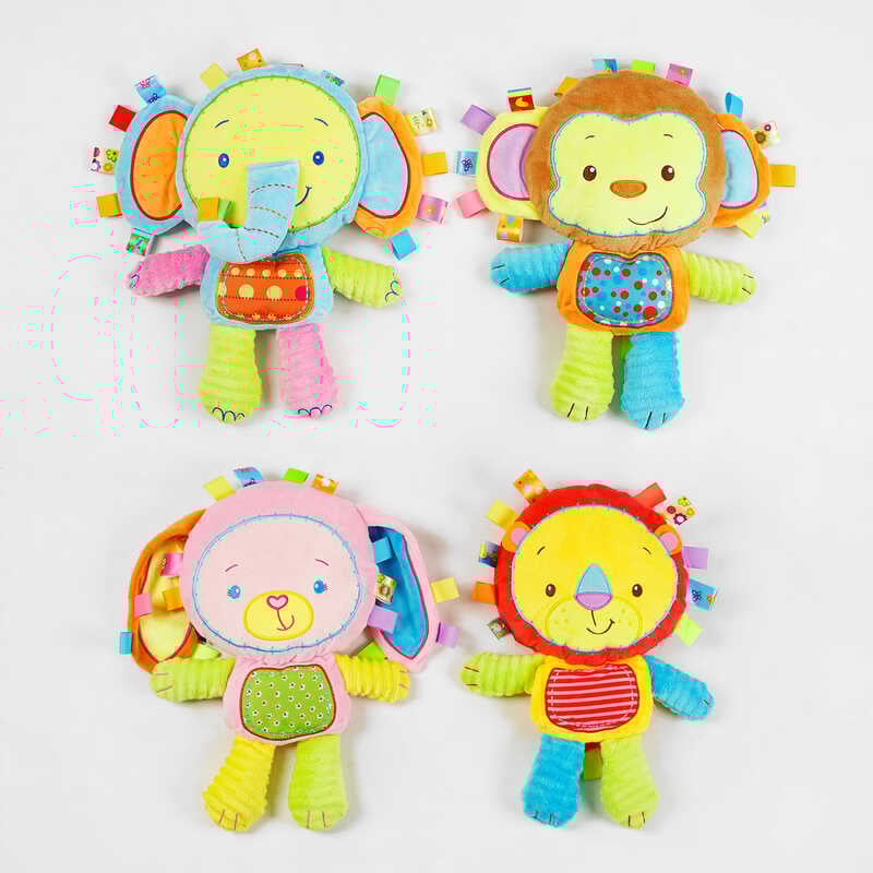 гр Брязкальце C 55897 (100) "Bimbo", текстильне, звірятко, пискавка, 8 видів, ВИДАЄТЬСЯ ТІЛЬКИ МІКС ВИДІВ