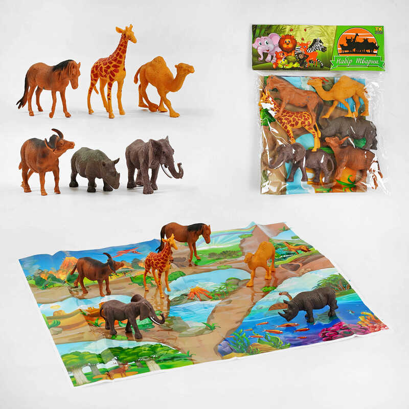 Набір диких тварин TK - 50911 (216) "TK Group", 6  тварин, ігрове поле, у пакеті