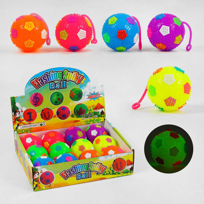 М'яч стрибун C 60446 (24) "Футбол", світло, пискавка, ЦІНА ЗА 12 ШТУК В БЛОЦІ