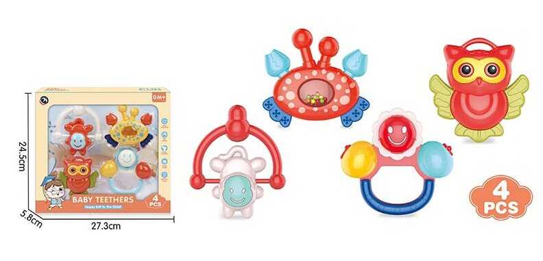 Набір брязкалець BM 5600-1 (96/2) 4 штуки, прорізувач, в коробці