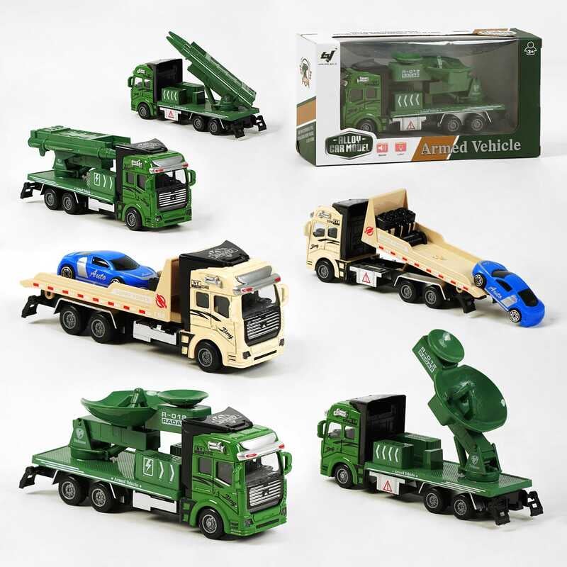 Спецтехніка 8108-8 A (72) 3 види, "Військова техніка", металопластик, інерція, звук, підсвічування, рухомі елементи, в коробці, ВИДАЄТЬСЯ ТІЛЬКИ МІКС ВИДІВ