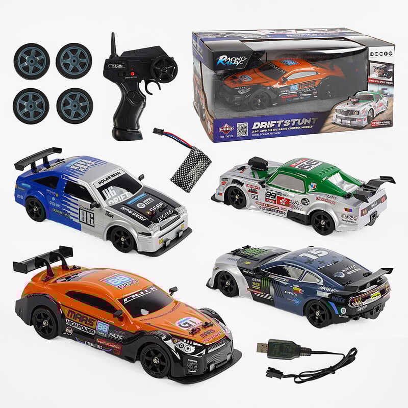 Машина на р/к SC 16 A 05 /08 (12) 4 види, 4х4, масштаб 1:16, світло, парогенератор, дрифт, акум. 7.4V, пульт 2.4 G, викрутка, додаткові колеса, в коробці, МІКС ВИДІВ