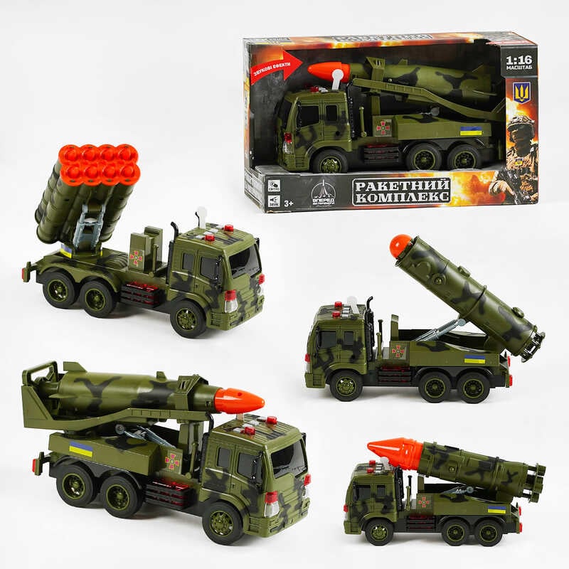 Військова техніка 78117 (24) "TK Group", 4 види, “Ракетний комплекс”, звуки, підсвічування, інерція, рухомі елементи, в коробці, ВИДАЄТЬСЯ ТІЛЬКИ МІКС