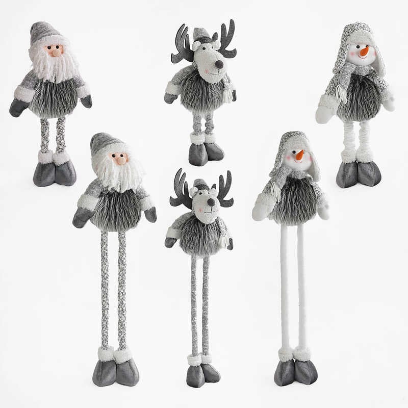 Новорічна декоративна іграшка D 35046 (24) 3 види, мін. висота - 53 см, макс.висота - 86 см, телескопічні ноги, ВИДАЄТЬСЯ ТІЛЬКИ МІКС ВИДІВ, у пакеті